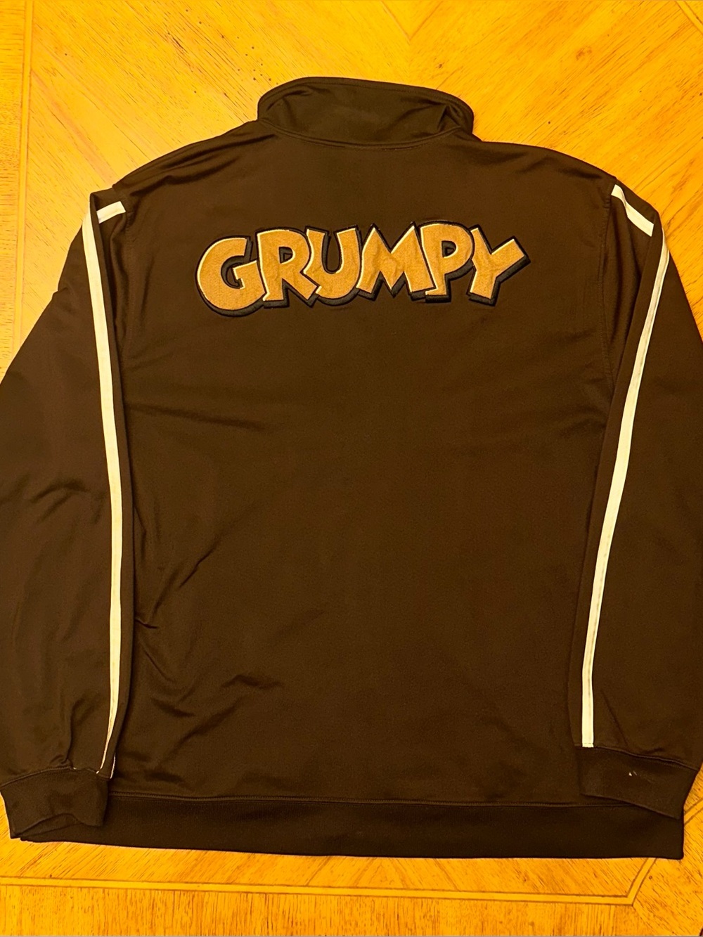 Disney Store Grumpy Track Jacket Mens Size 2XL Brown Full Zip Long Sleeve READ